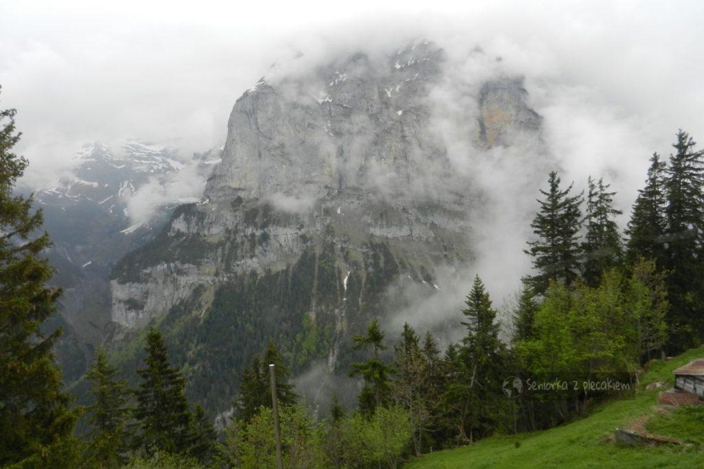 Mgła w Grutschalp w Szwajcarii