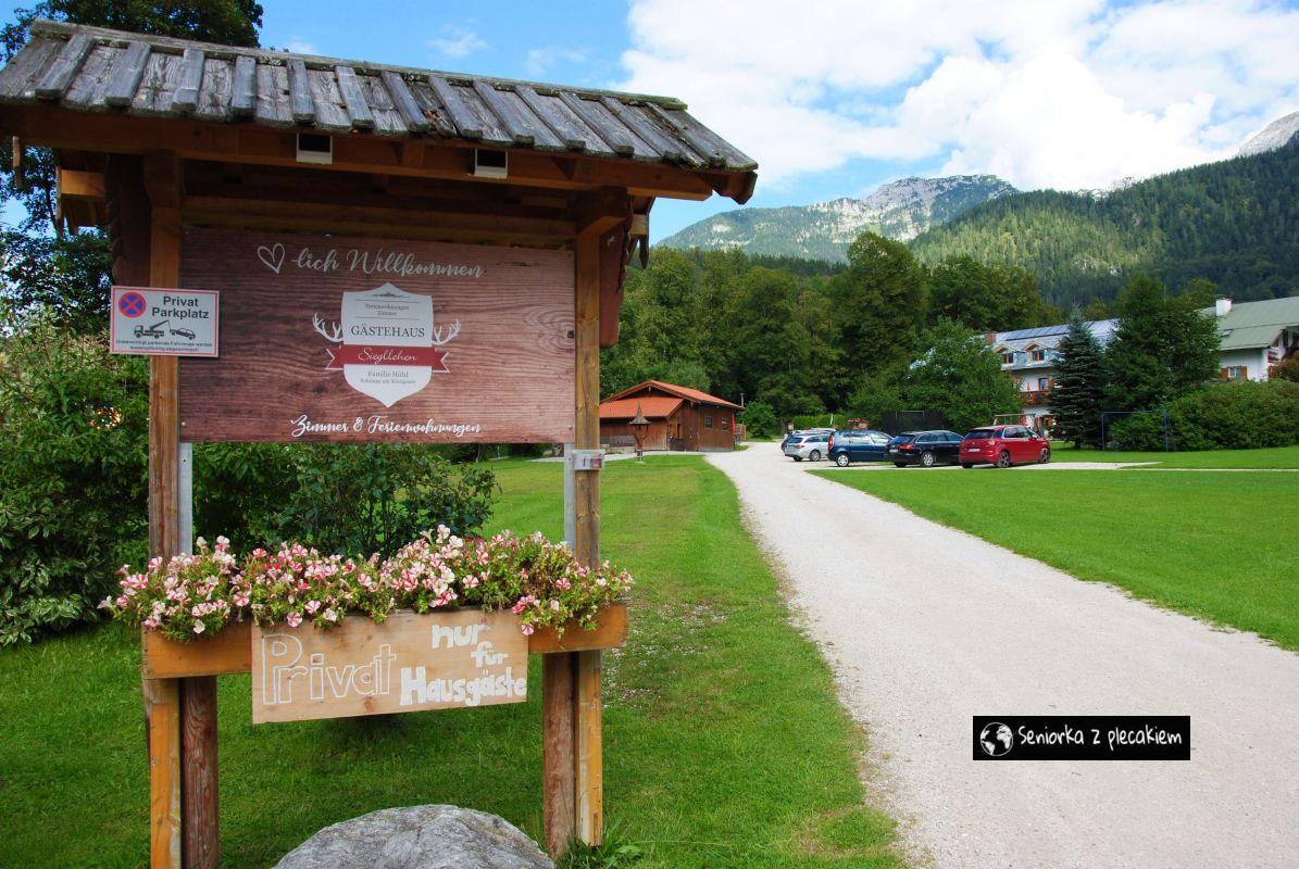 Park Narodowy Berchtesgaden. Wjazd na teren Gästehaus Siegllehen